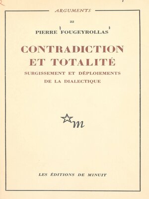 cover image of Contradiction et totalité